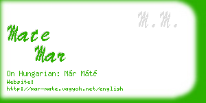 mate mar business card