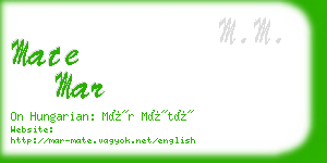 mate mar business card